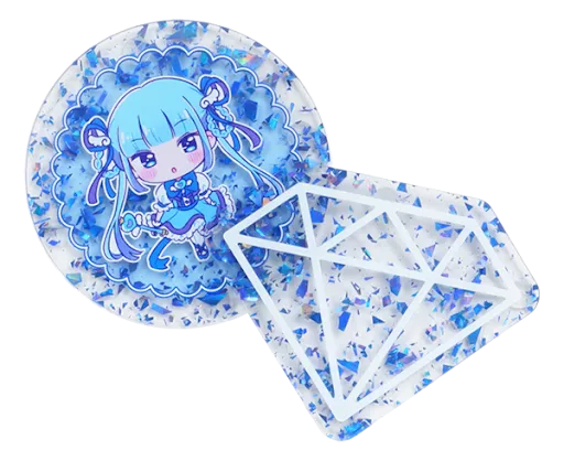 クラッシュブルーアクリルコースター