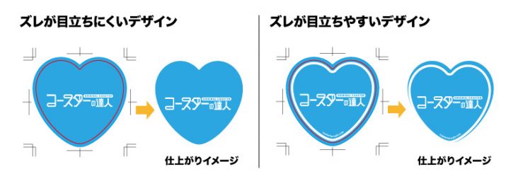ハート型コースター 仕上りイメージ