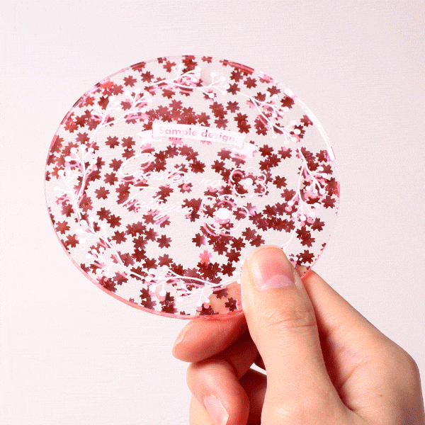 さくらフレークアクリルコースター丸型 