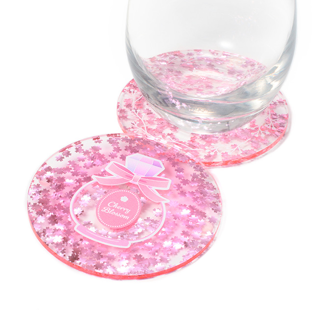さくらフレークアクリルコースター丸型 