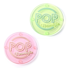 蛍光アクリルコースター丸型