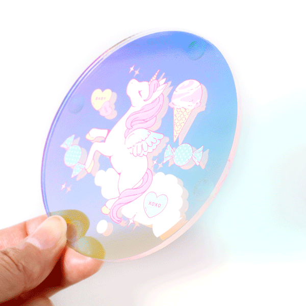オーロラアクリルコースター丸型｜1枚から